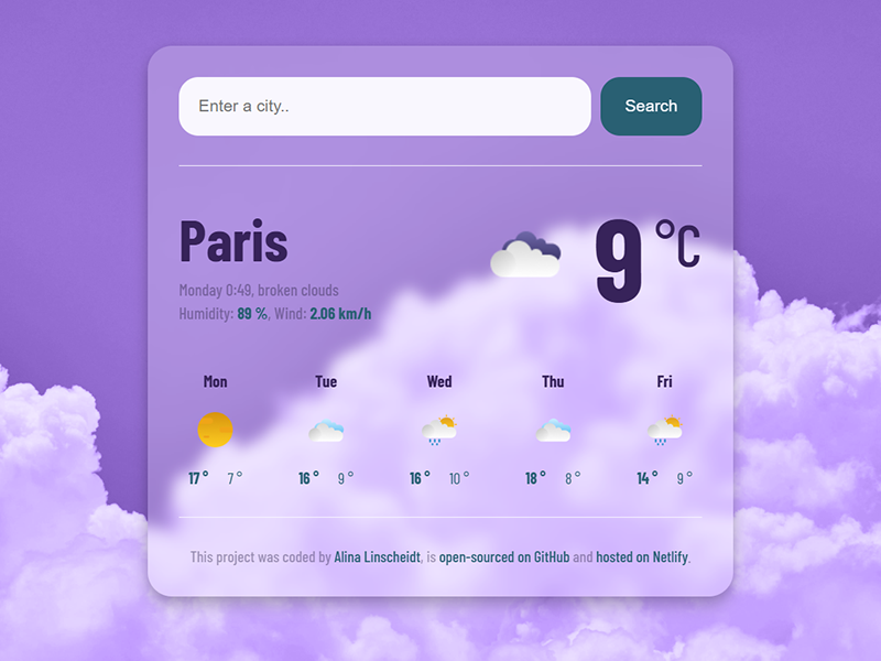 Weather forecast project